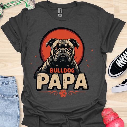 Bulldog Papa - V7 - Gothic Graphic Dark T-Shirt